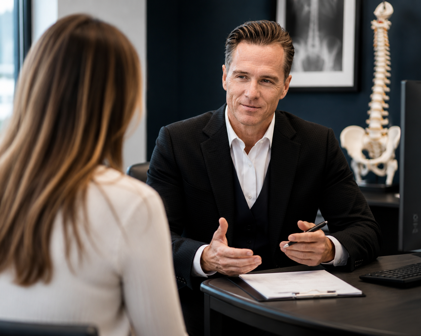 Dr. Daniel Krauchuk speaking with a patient